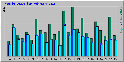 Hourly usage for February 2018